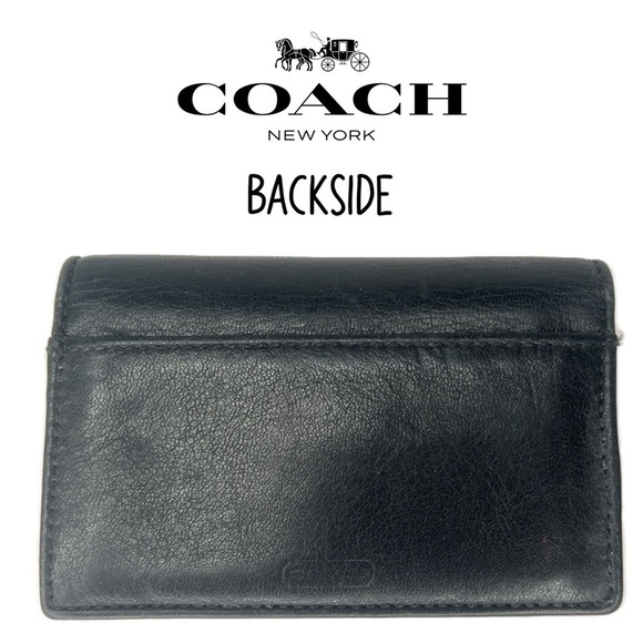 Vintage Coach Black Leather Credit Card Case - Picture 2 of 10